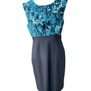 J. Crew Sz 8 Silk & Wool Sheath Dress Empire Waist Pencil Skirt Preppy Cocktail